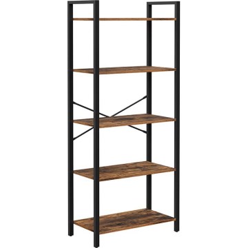 Boekenkast NAVARO bruin/zwart
