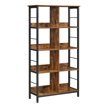 Boekenkast NAVARO bruin/zwart