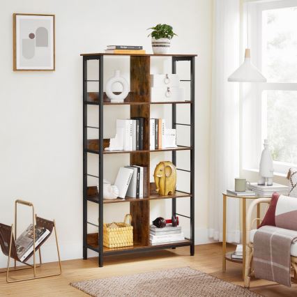 Boekenkast NAVARO bruin/zwart