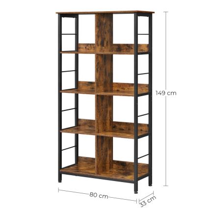 Boekenkast NAVARO bruin/zwart