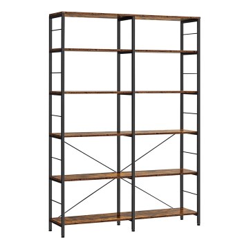 Boekenkast NAVARO bruin/zwart