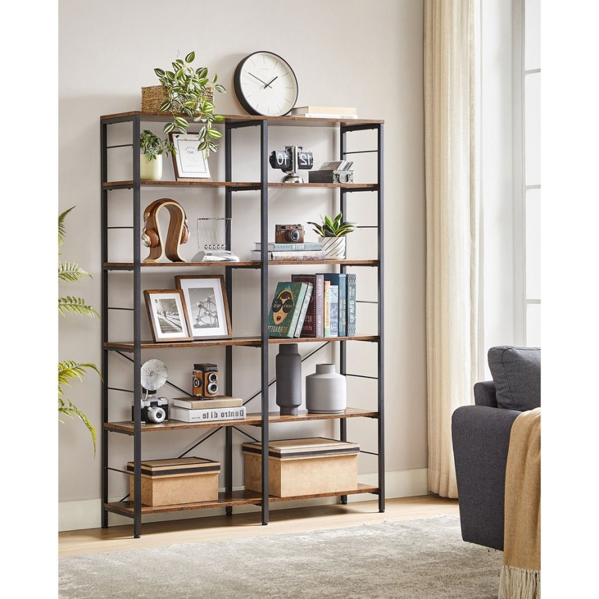 Boekenkast NAVARO bruin/zwart