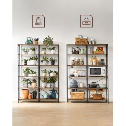 Boekenkast NAVARO bruin/zwart