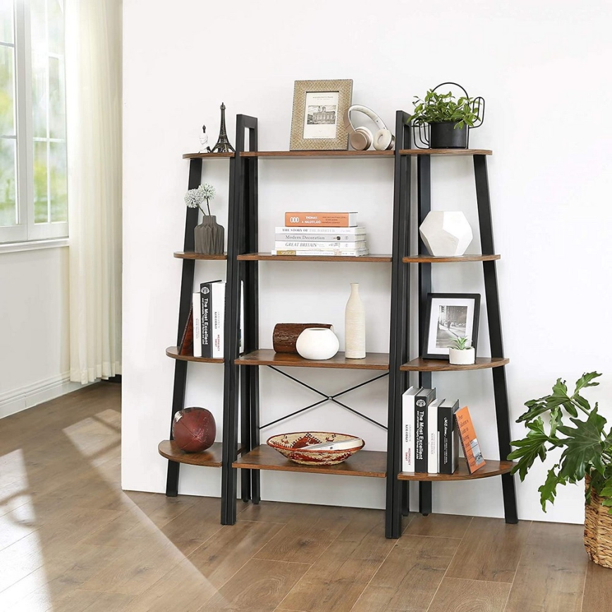 Boekenkast NAVARO bruin/zwart