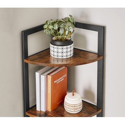 Boekenkast NAVARO bruin/zwart