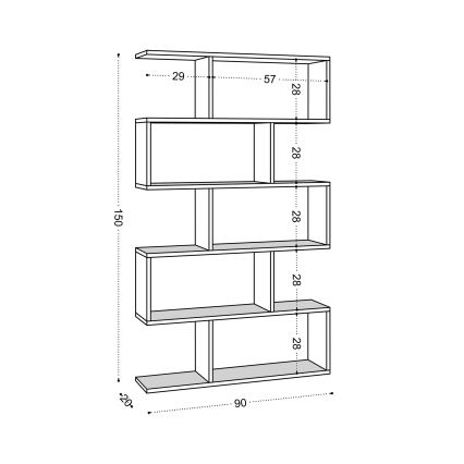 Boekenkast NILUFER 156x90 cm bruin