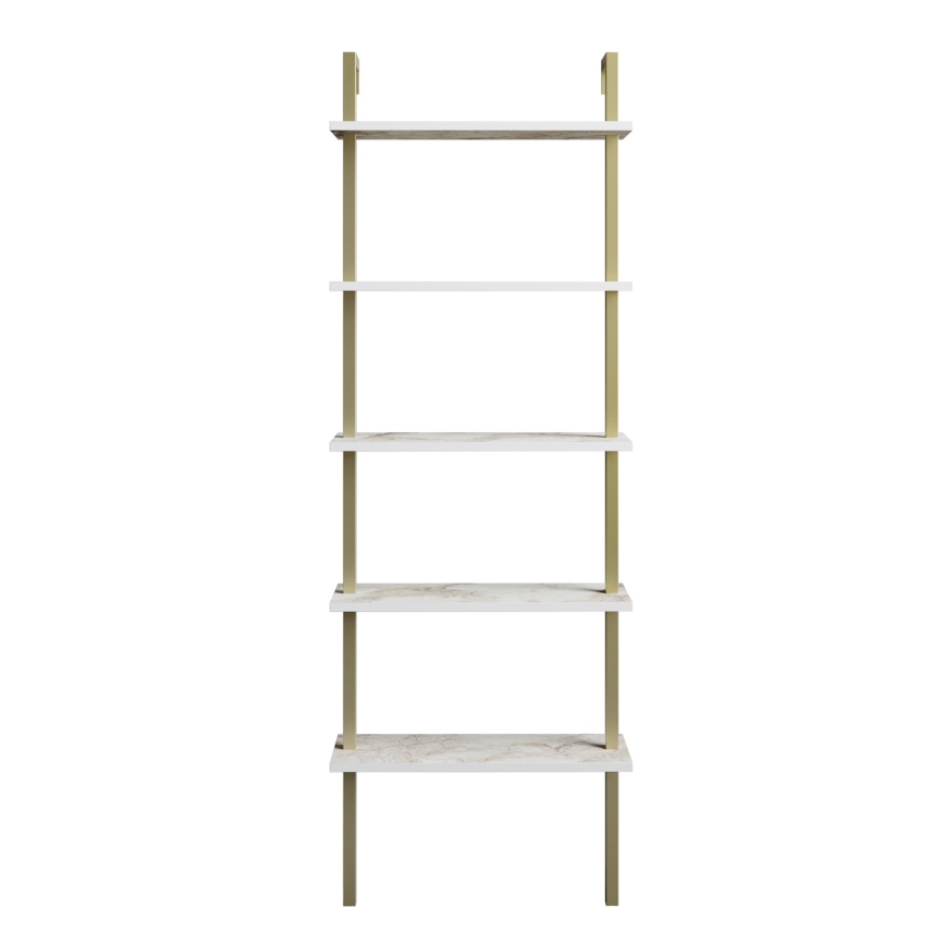 Boekenkast PIANTE 174x60 cm goud/wit