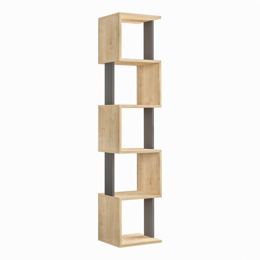 Boekenkast PIRI 161x35 cm bruin/antraciet