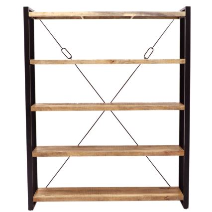Boekenkast RETRO 200x140 cm massief hout/mangoboom