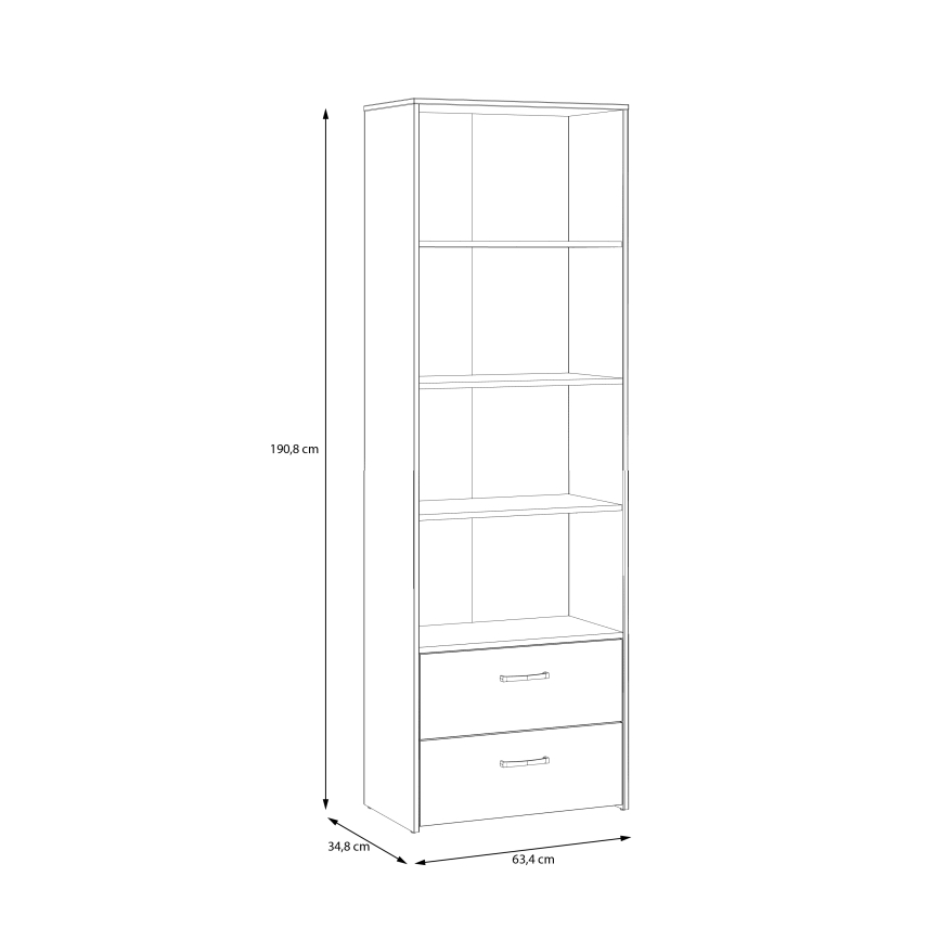 Boekenkast URO artisan eik/wit