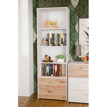 Boekenkast URO eiken artisan/wit