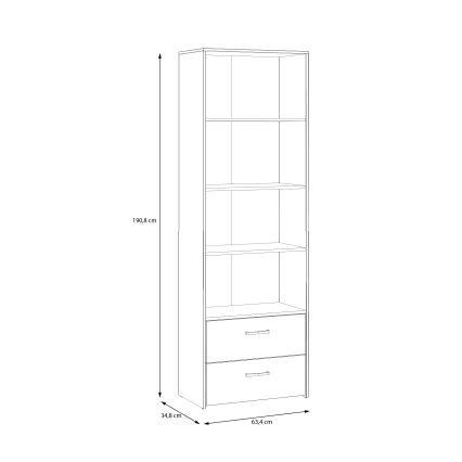 Boekenkast URO eiken artisan/wit