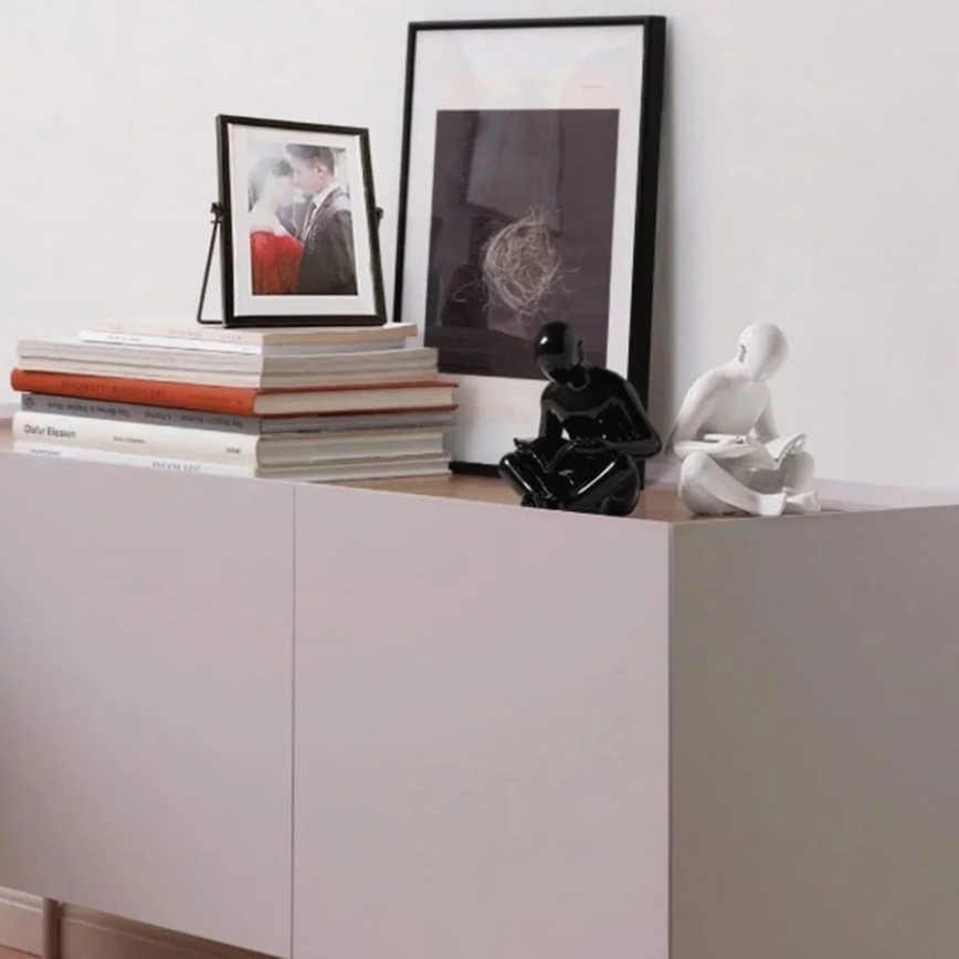 Boekensteun 17,5x13x14 cm zwart/wit