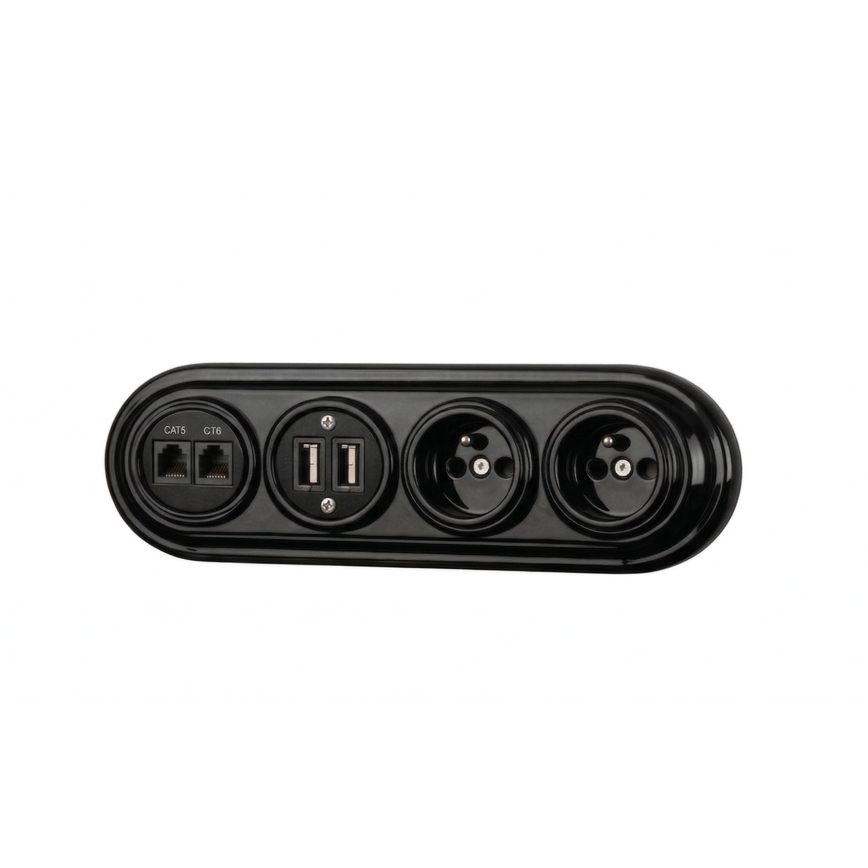 Bohemia-Design - Cadre rétro en porcelaine quadruple noir