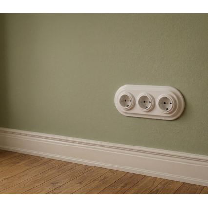 Bohemia-Design - Cadre rétro triple en porcelaine blanche