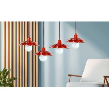 Bohemia-Design - Hanglamp met kabel 1xE27/60W/230V rood