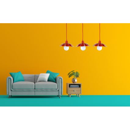 Bohemia-Design - Hanglamp met kabel 1xE27/60W/230V rood