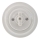 Bohemia-Design - Interrupteur rotatif rétro en porcelaine avec cadre n° 1 blanc