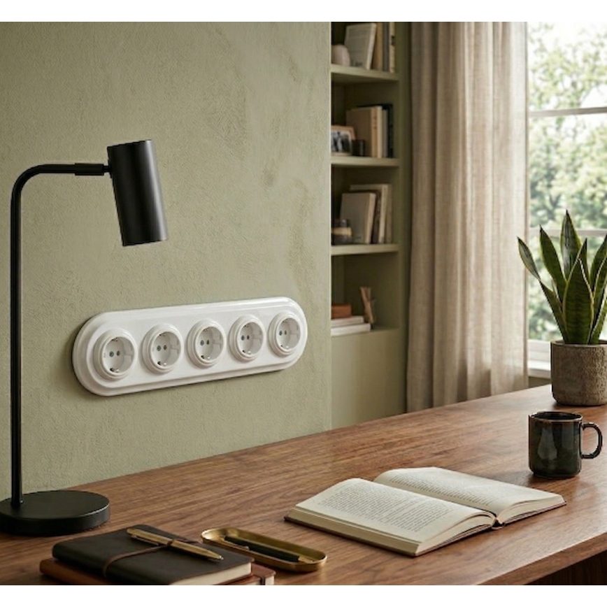 Bohemia-Design - Porseleinen retro afdekraam 5-voudig wit