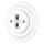 Bohemia-Design - Porseleinen retro Ethernet-wandcontactdoos met afdekraam 2x CAT.5E, wit
