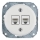 Bohemia-Design - Porseleinen retro netwerkwandcontactdoos zonder afdekraam, 2x Cat5e, wit