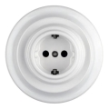 Bohemia-Design - Porseleinen retro stopcontact met afdekraam SCHUKO 250V/16A wit