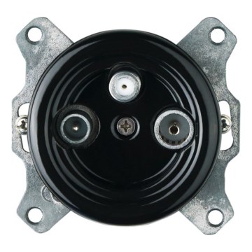 Bohemia-Design - Porseleinen retro TV/SAT-W wandcontactdoos zonder afdekraam, zwart