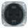 Bohemia-Design - Prise Ethernet rétro en porcelaine, sans cadre, 2 ports Cat5e, noire