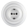 Bohemia-Design - Prise murale rétro en porcelaine avec cadre SCHUKO 250V/16A blanche