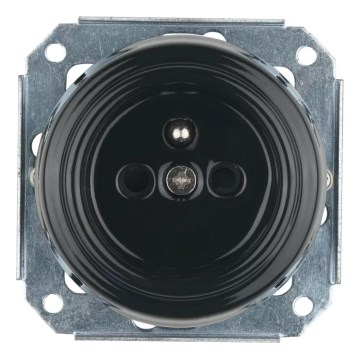 Bohemia-Design - Prise murale rétro en porcelaine, sans cadre, 250 V/16 A, noire