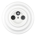 Bohemia-Design - Prise TV/SAT-W rétro en porcelaine blanche avec cadre
