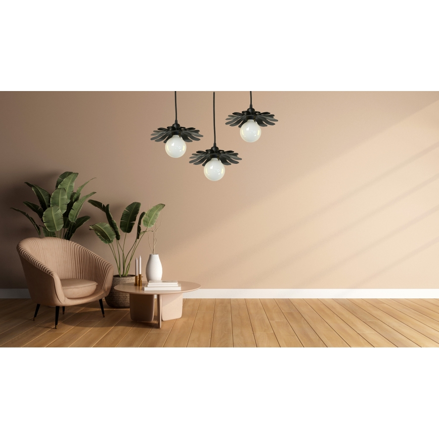 Bohemia-Design - Suspension à câble 1xE27/60W/230V noire