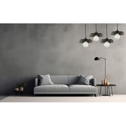 Bohemia-Design - Suspension à câble 1xE27/60W/230V noire