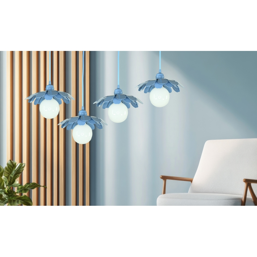 Bohemia-Design - Suspension sur câble 1xE27/60W/230V bleue