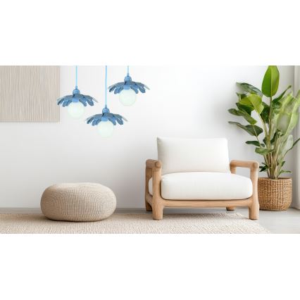Bohemia-Design - Suspension sur câble 1xE27/60W/230V bleue