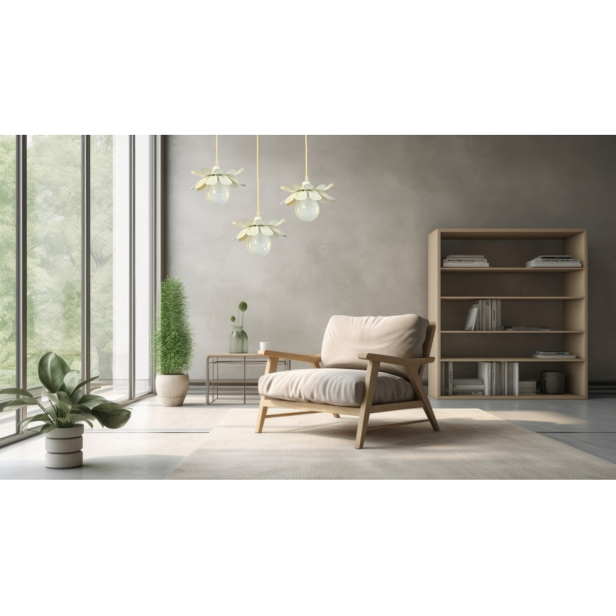 Bohemia-Design - Suspension sur câble 1xE27/60W/230V crème