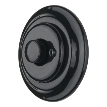 Bohemia-Design - Variateur rotatif rétro en porcelaine avec cadre 250V/10A noir