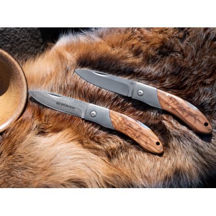 Böker - Couteau de poche en acier damassé Magnum Caveman, 19,4 cm