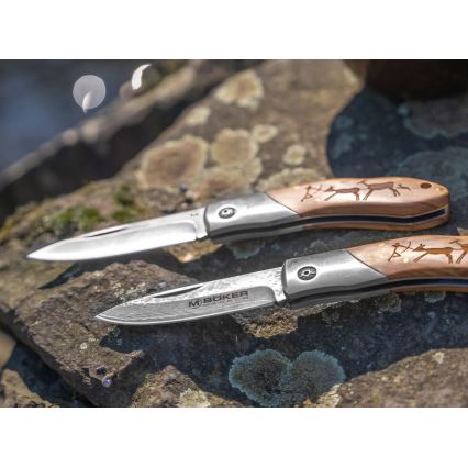 Böker - Couteau de poche en acier de Damas Magnum Caveman 19,4 cm