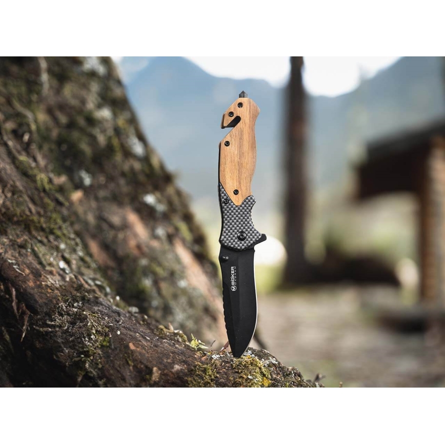Böker - Zakmes Magnum Blomkvist Olive 20,5 cm olijf hout