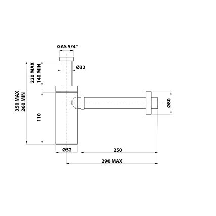 Bonomini - Siphon pour lavabo KING, chrome brillant