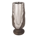 Bougeoir 25x11 cm argenté/marron