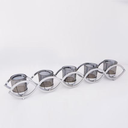 Bougeoir 54x8x8 cm, chrome brillant