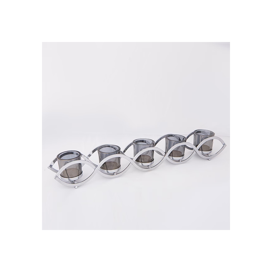 Bougeoir 54x8x8 cm, chrome brillant