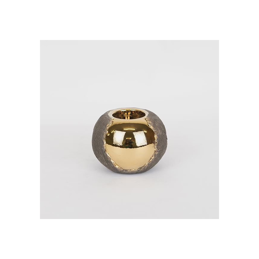 Bougeoir 7,5 x 10,5 cm doré/marron