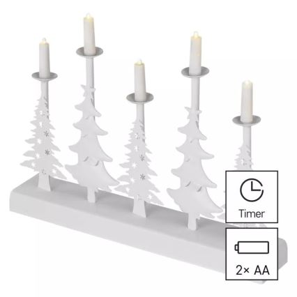 Bougeoir de Noël LED LED/2xAA blanc