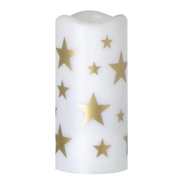Bougie de Noël LED/3xAAA étoiles blanc chaud