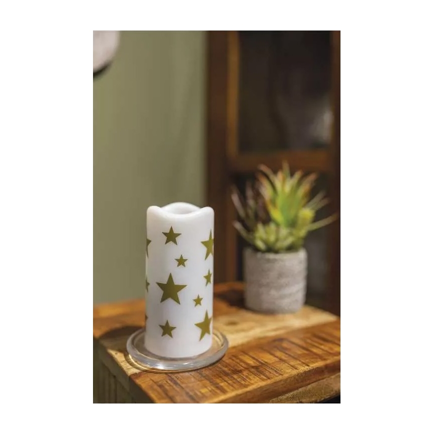 Bougie de Noël LED/3xAAA étoiles blanc chaud