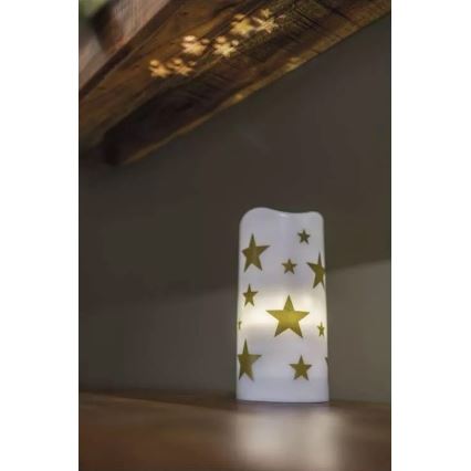 Bougie de Noël LED/3xAAA étoiles blanc chaud