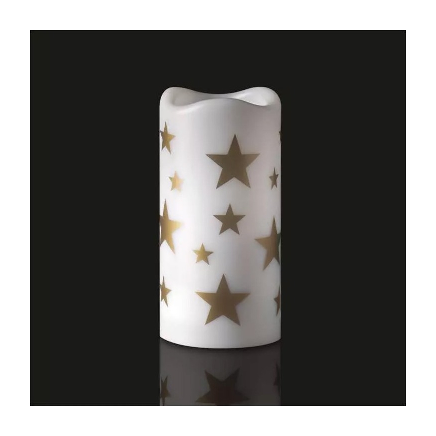 Bougie de Noël LED/3xAAA étoiles blanc chaud